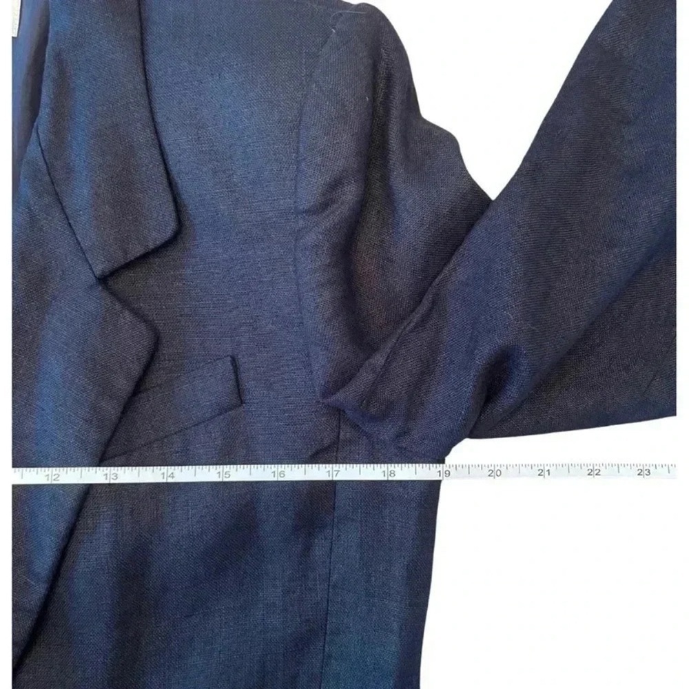 Liz Claiborne Vintage 1980s 100% Linen‎ Navy Blazer | Size 6 | Classic - Picture 4 of 8